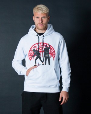 White Sprayground Wall Hood Men's Hoodie | 365319912