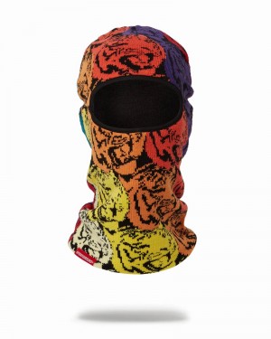 Yellow Sprayground Tiger Pattern Men's Ski Masks | 374622529