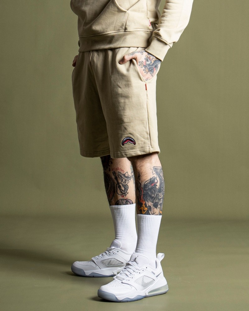 Beige Sprayground Bermuda Smooth Men's Shorts | 250217444