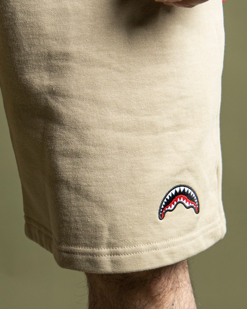 Beige Sprayground Bermuda Smooth Men's Shorts | 250217444