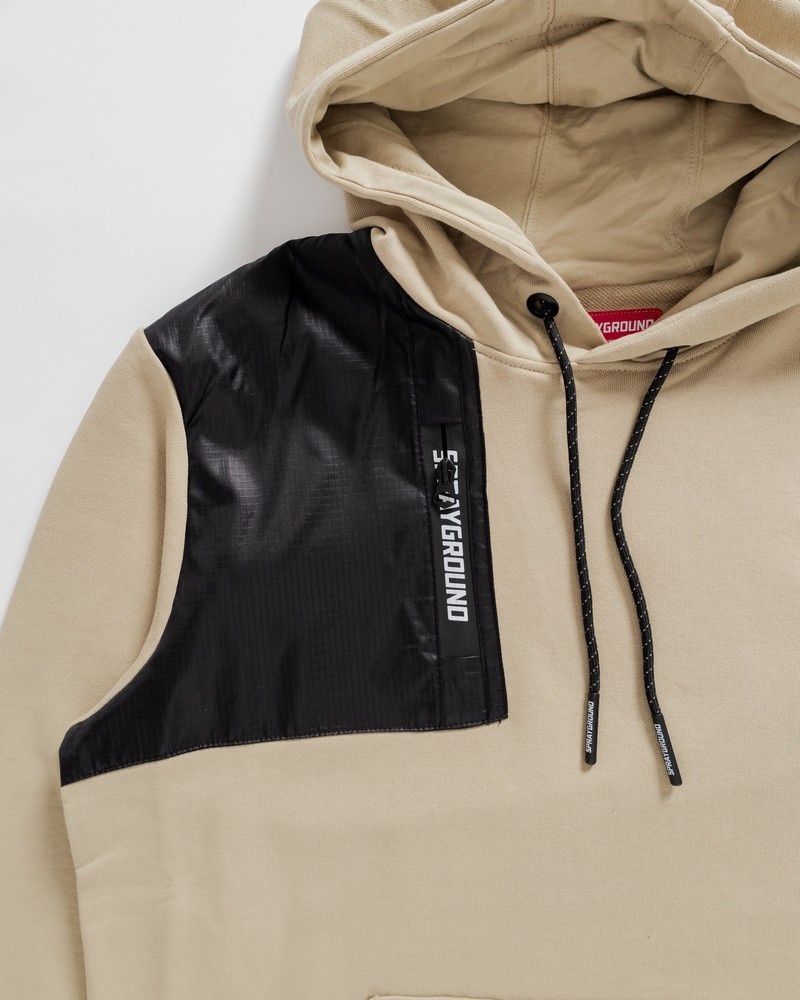 Beige Sprayground De Lato Pocket Men's Hoodie | 96265103