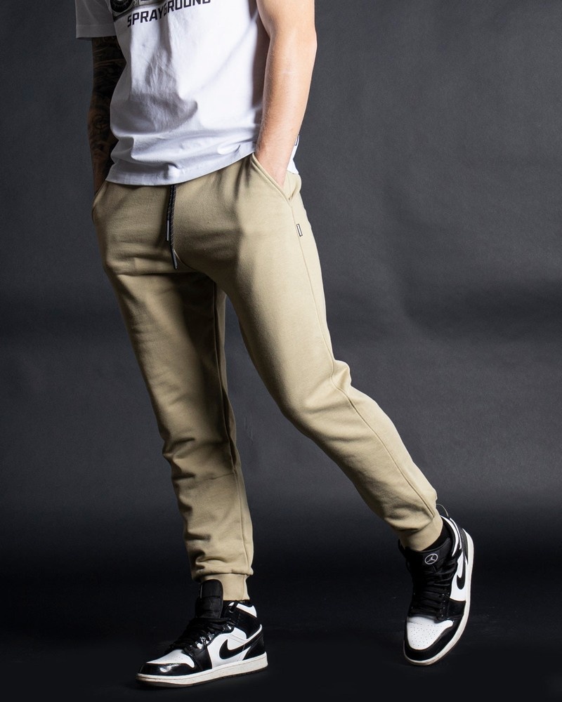 Beige Sprayground Joggers Spray Men\'s Pants | 550701546