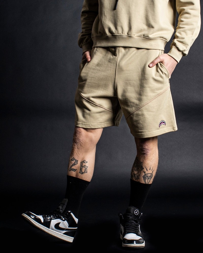 Beige Sprayground Set Comfort Shark Men's Shorts | 267969340
