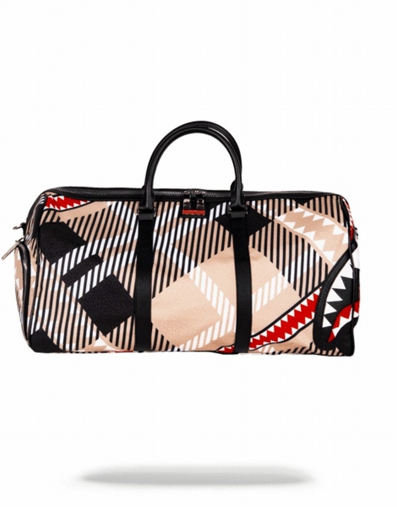 Beige Sprayground Sharks In London Men's Duffle Bags | 180227243