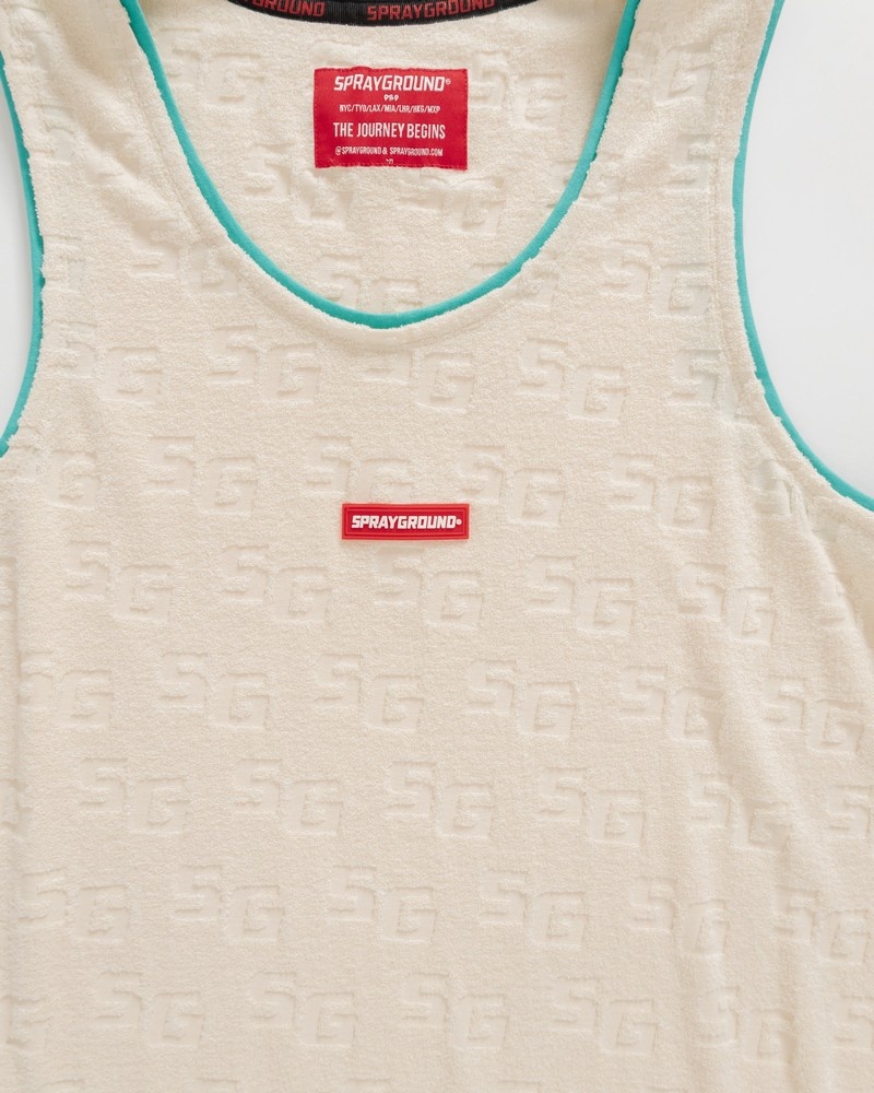 Beige Sprayground Tank Tops Jacquard Women's Tank Top | 870130530