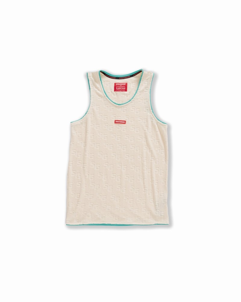 Beige Sprayground Tank Tops Jacquard Women\'s Tank Top | 870130530