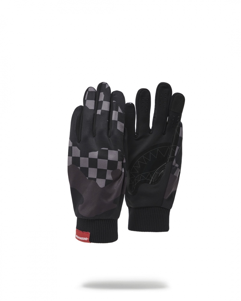 Black Sprayground 3AM Never Sleep Large Men's Gloves | 806673908