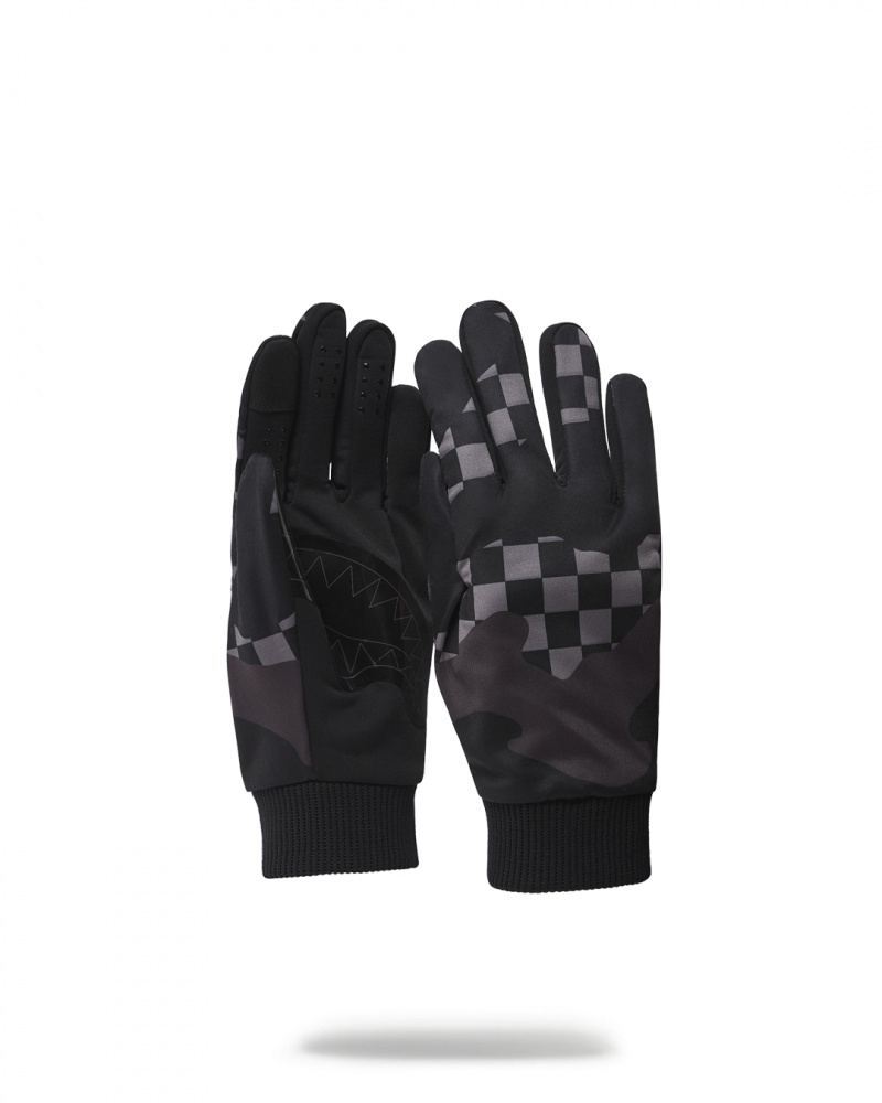 Black Sprayground 3AM Never Sleep Large Men\'s Gloves | 806673908