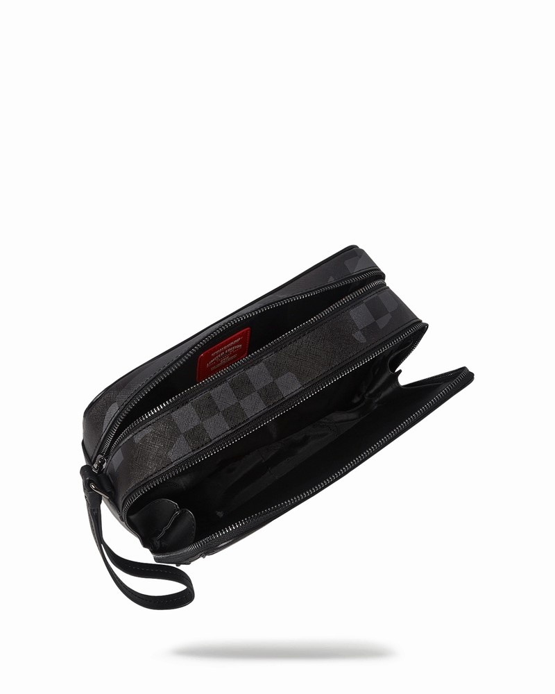 Black Sprayground 3am Never Sleep Men's Toiletry Bags | 487476851