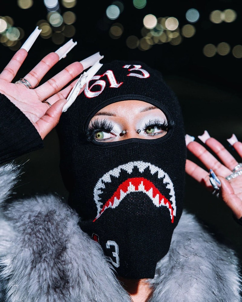 Black Sprayground 613 Typography Women's Ski Masks | 885410632