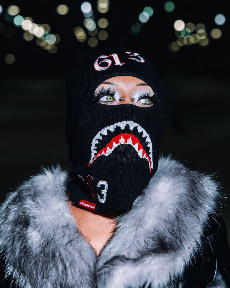 Black Sprayground 613 Typography Women's Ski Masks | 885410632