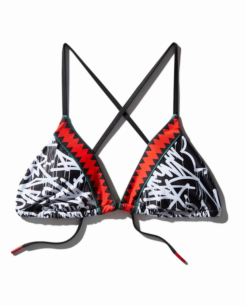 Black Sprayground 6th Avenue Women's Bikini Tops | 898677874