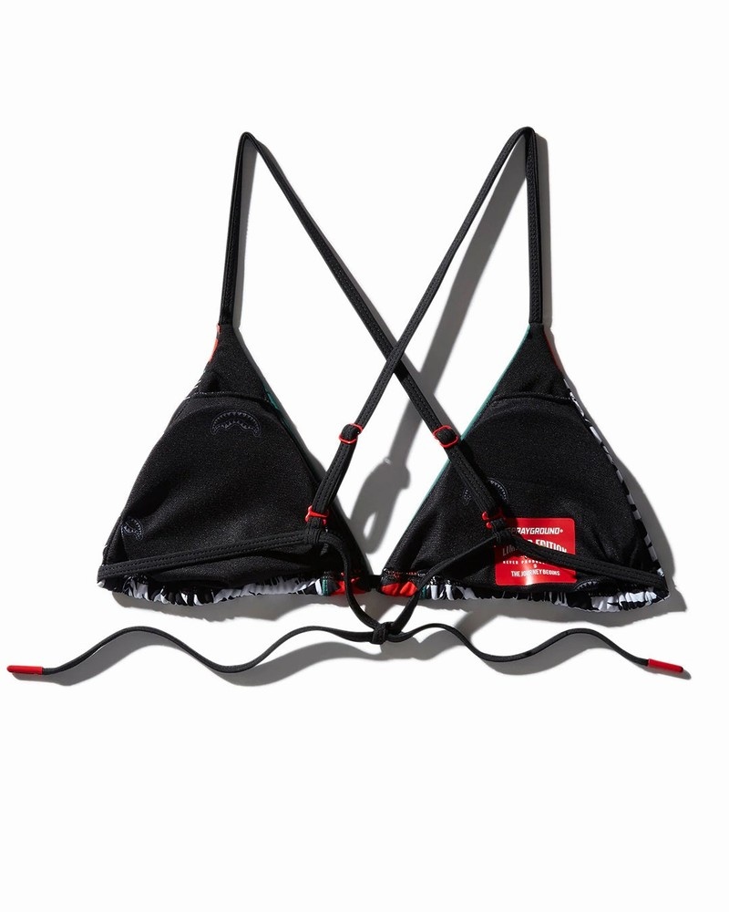 Black Sprayground 6th Avenue Women's Bikini Tops | 898677874