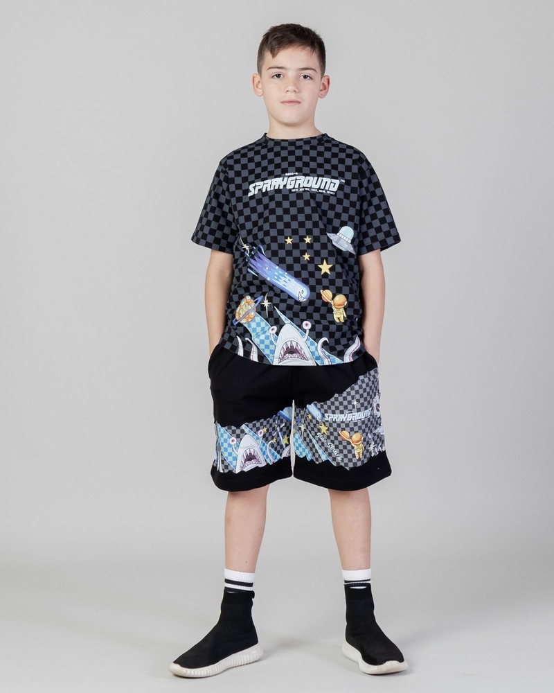 Black Sprayground Andre Tokio Bubble V2 Kids' Shorts | 933952496