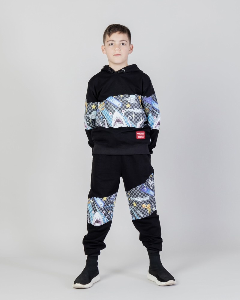 Black Sprayground Andre Tokio Bubble V2 Kids' Hoodie | 646908752