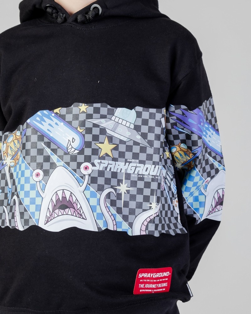 Black Sprayground Andre Tokio Bubble V2 Kids' Hoodie | 646908752
