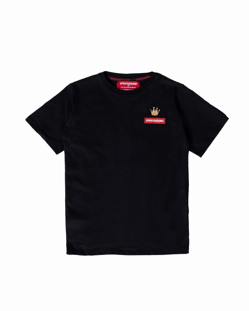 Black Sprayground Astromane Jump Smooth Kids' T Shirts | 421512116