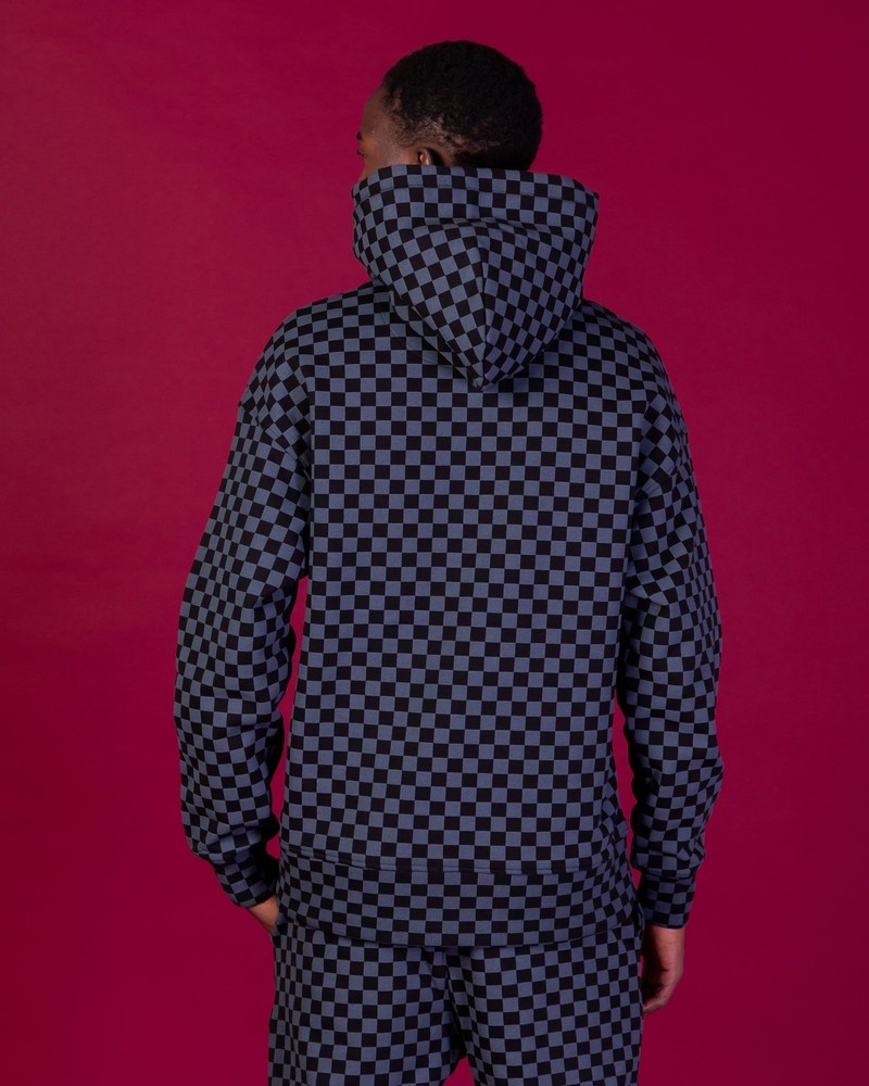 Black Sprayground Basic Cap Check Men's Hoodie | 19678533