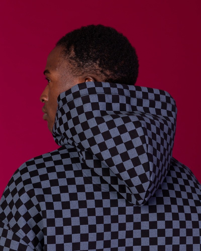 Black Sprayground Basic Cap Check Men's Hoodie | 19678533