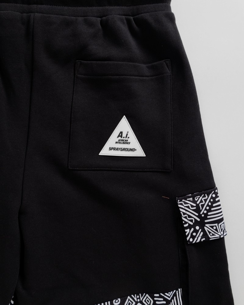 Black Sprayground Bermuda A.I. Couture Cargo Women's Shorts | 599861630