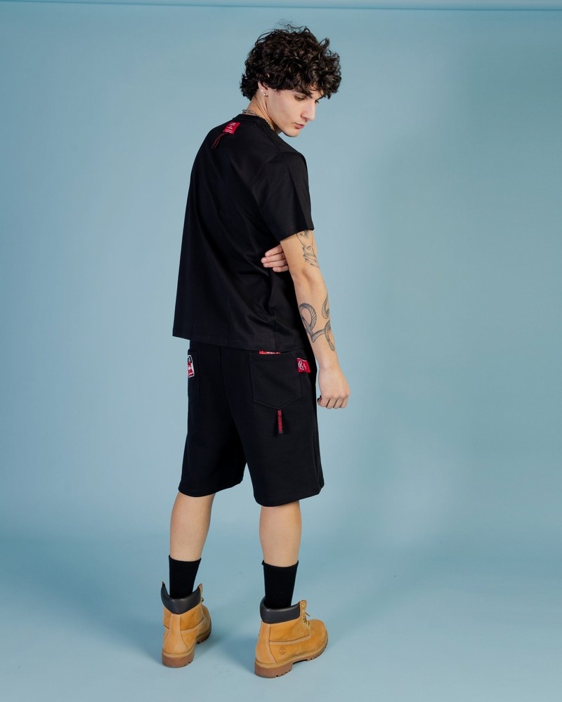 Black Sprayground Bermuda Label Shark Men's Shorts | 284350171