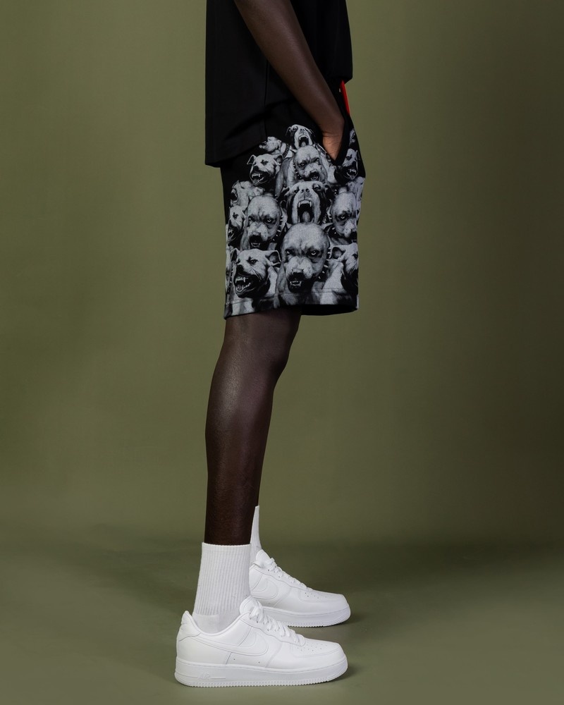 Black Sprayground Bermuda Pitbulls Women's Shorts | 578436024