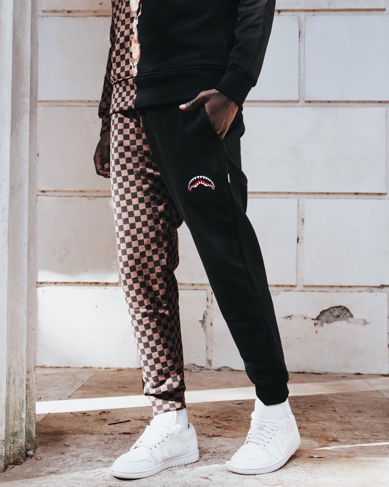 Black Sprayground Burnt Sharks In Paris Men\'s Joggers | 632597569