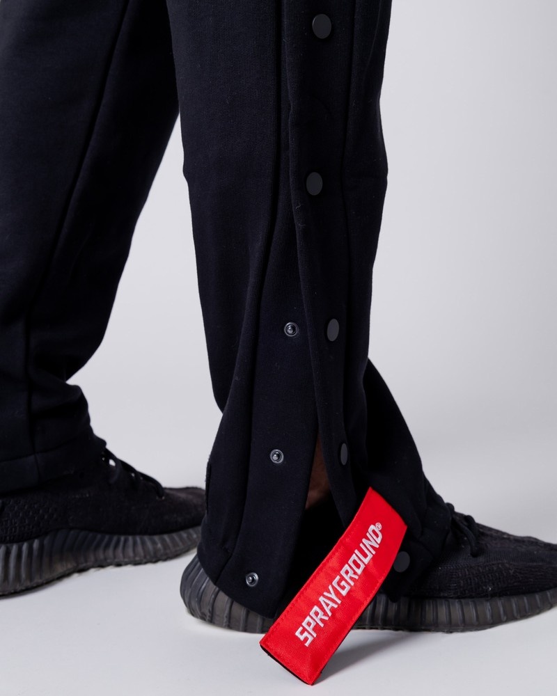 Black Sprayground Button Men's Joggers | 53725043
