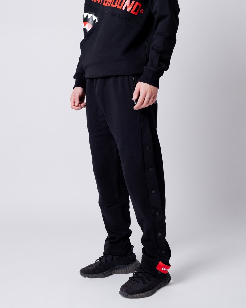 Black Sprayground Button Men\'s Joggers | 53725043