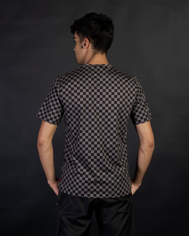 Black Sprayground Camu E Quadri Men's T Shirts | 254330866