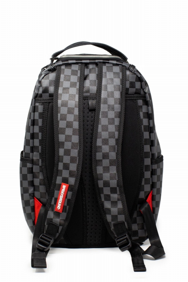 Black Sprayground Checkered Sharks In Paris Men's Backpacks | 884845091