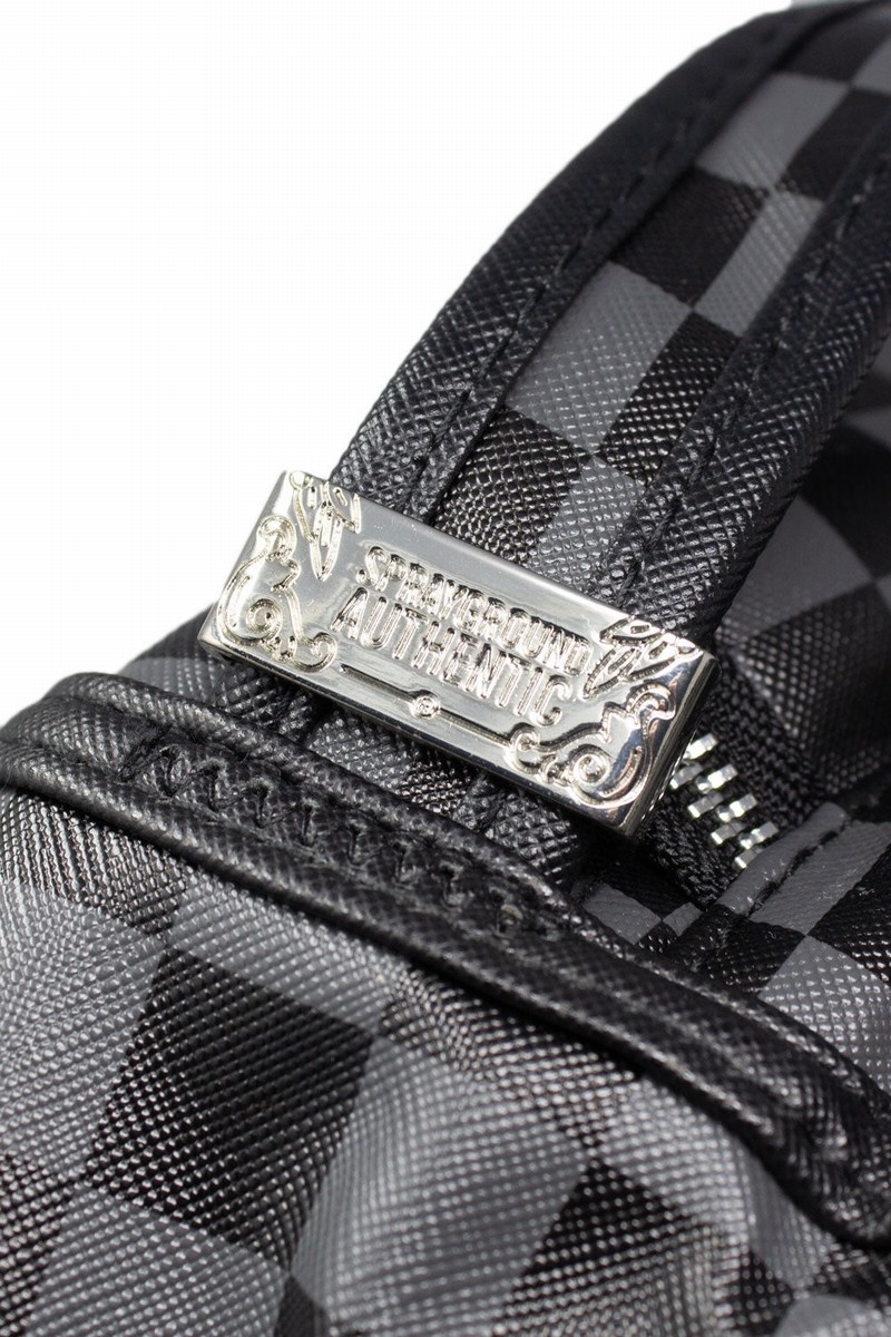 Black Sprayground Checkered Sharks In Paris Men's Backpacks | 884845091