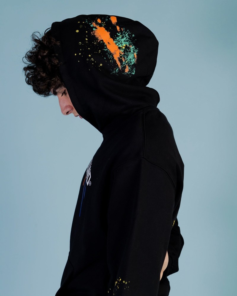 Black Sprayground Color Splat Men's Hoodie | 476904648