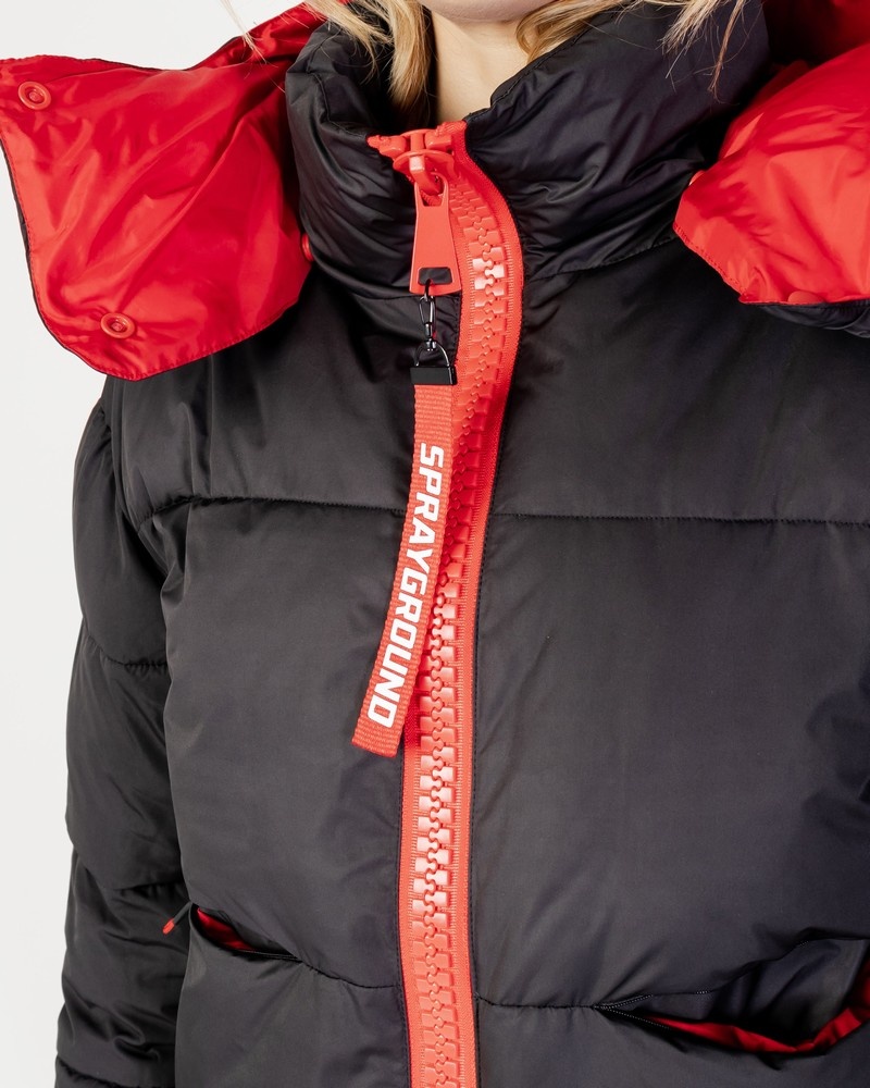Black Sprayground Crop Women's Down Jackets | 961188992