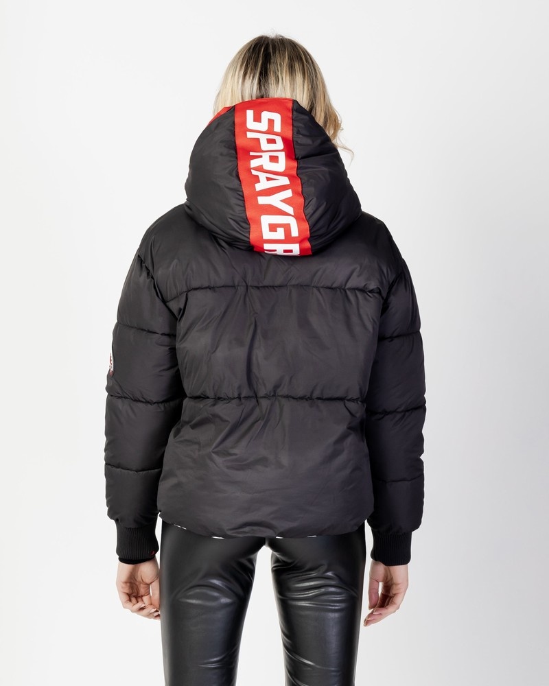 Black Sprayground Crop Women's Down Jackets | 961188992