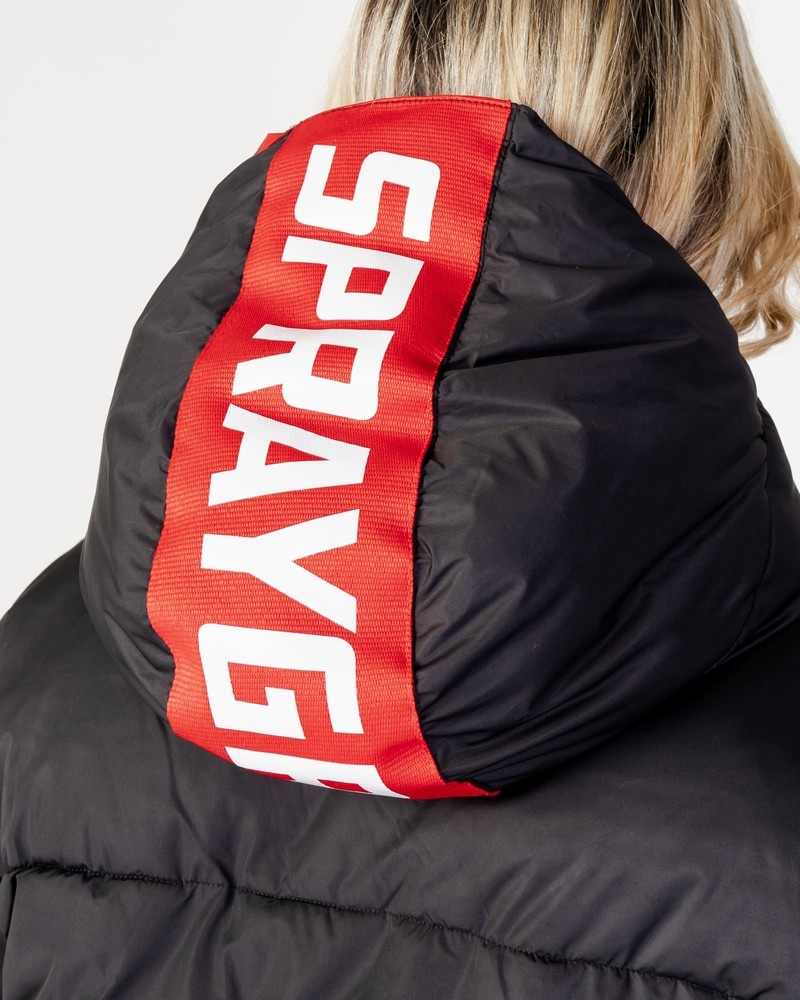 Black Sprayground Crop Women's Down Jackets | 961188992