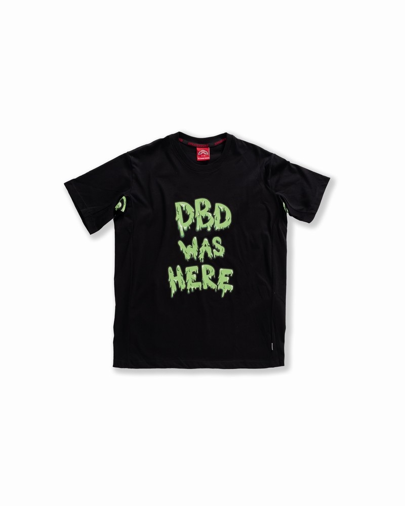 Black Sprayground Dbd Was Here Women\'s T Shirts | 598203093