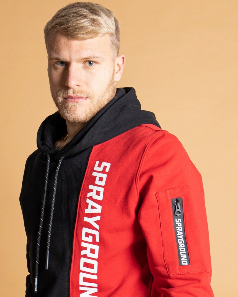 Black Sprayground De Lato Red Women's Hoodie | 351012293
