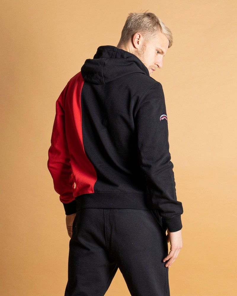 Black Sprayground De Lato Red Women's Hoodie | 351012293