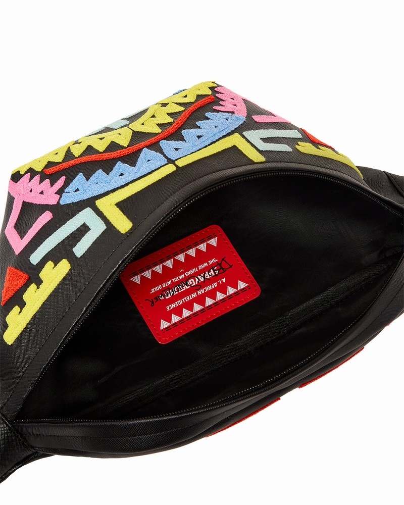 Black Sprayground Electric Retro Men's Waist Bags | 436817456