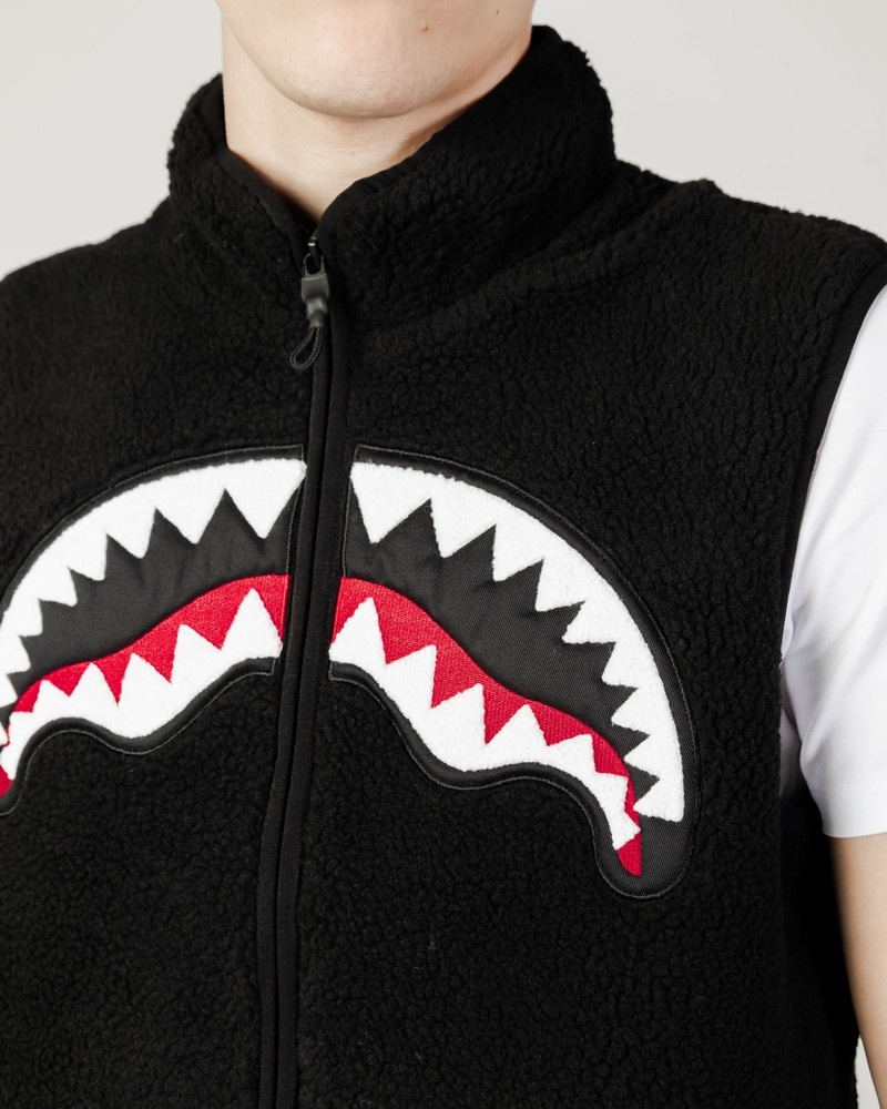 Black Sprayground Gilets Teddy Men's Vest | 991414276