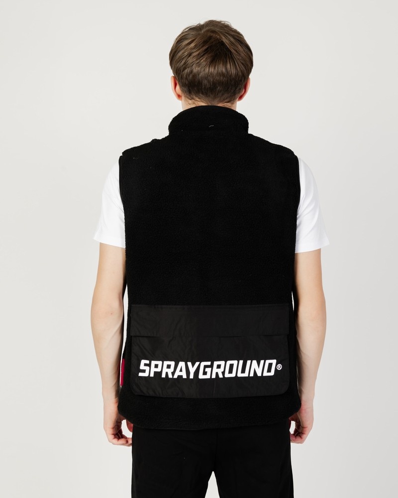 Black Sprayground Gilets Teddy Men's Vest | 991414276