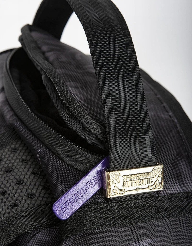 Black Sprayground Glitter Shark Men's Backpacks | 295943178