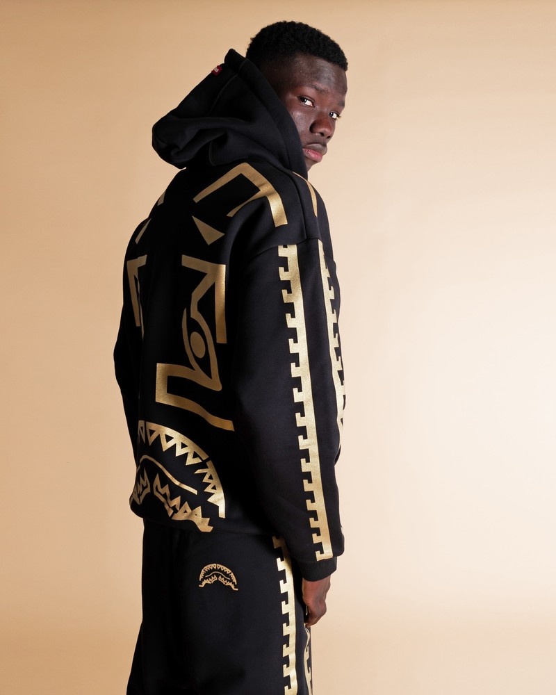 Black Sprayground Golden A.I Men's Hoodie | 729970124
