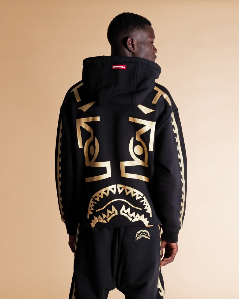 Black Sprayground Golden A.I Men's Hoodie | 729970124
