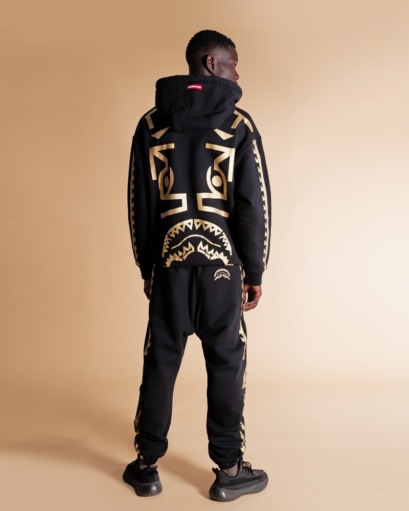Black Sprayground Golden A.I Men's Hoodie | 729970124