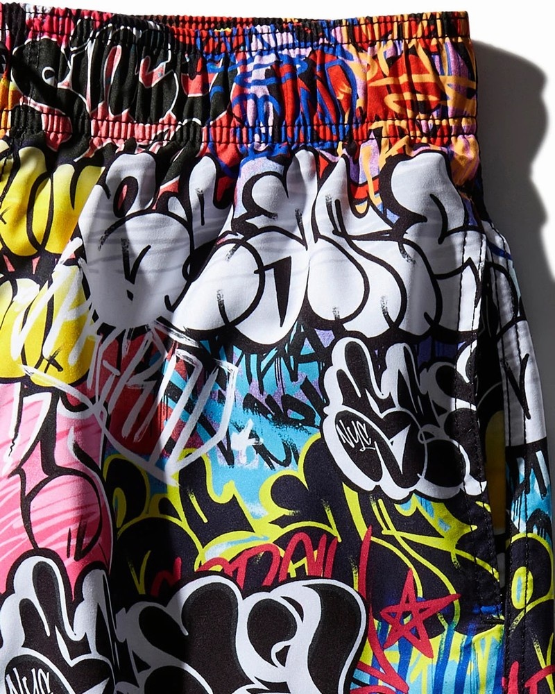 Black Sprayground Half Graf Men's Swim Shorts | 579601984