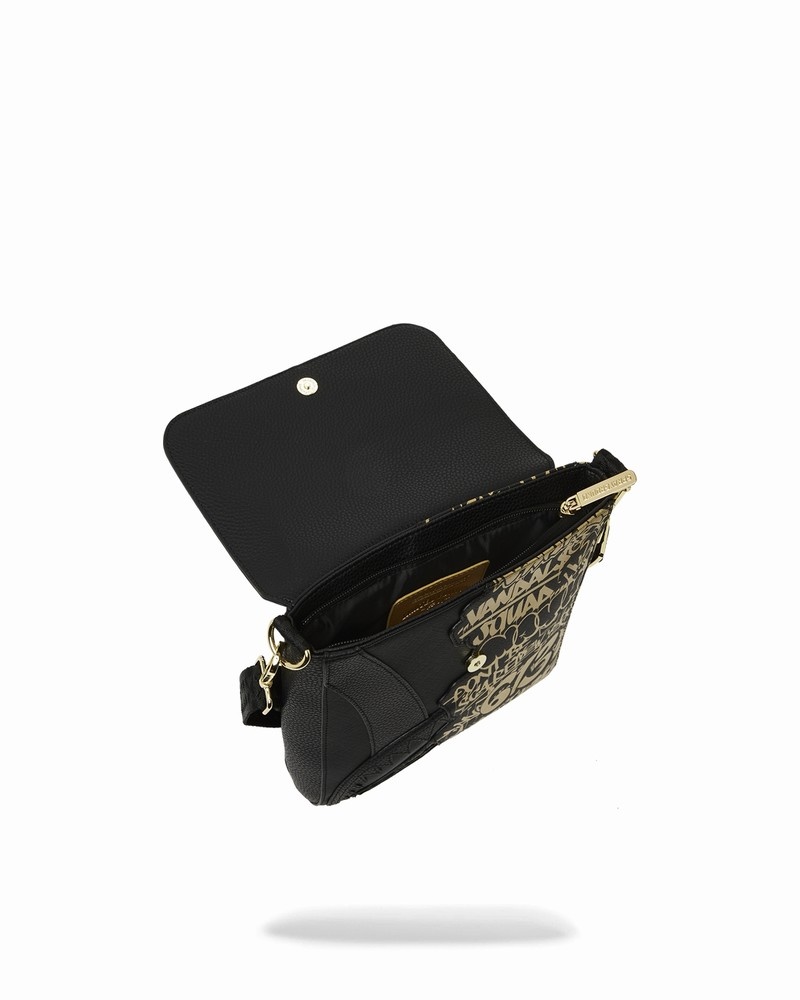Black Sprayground Half Graff Glide Men's Messenger Bags | 247143737