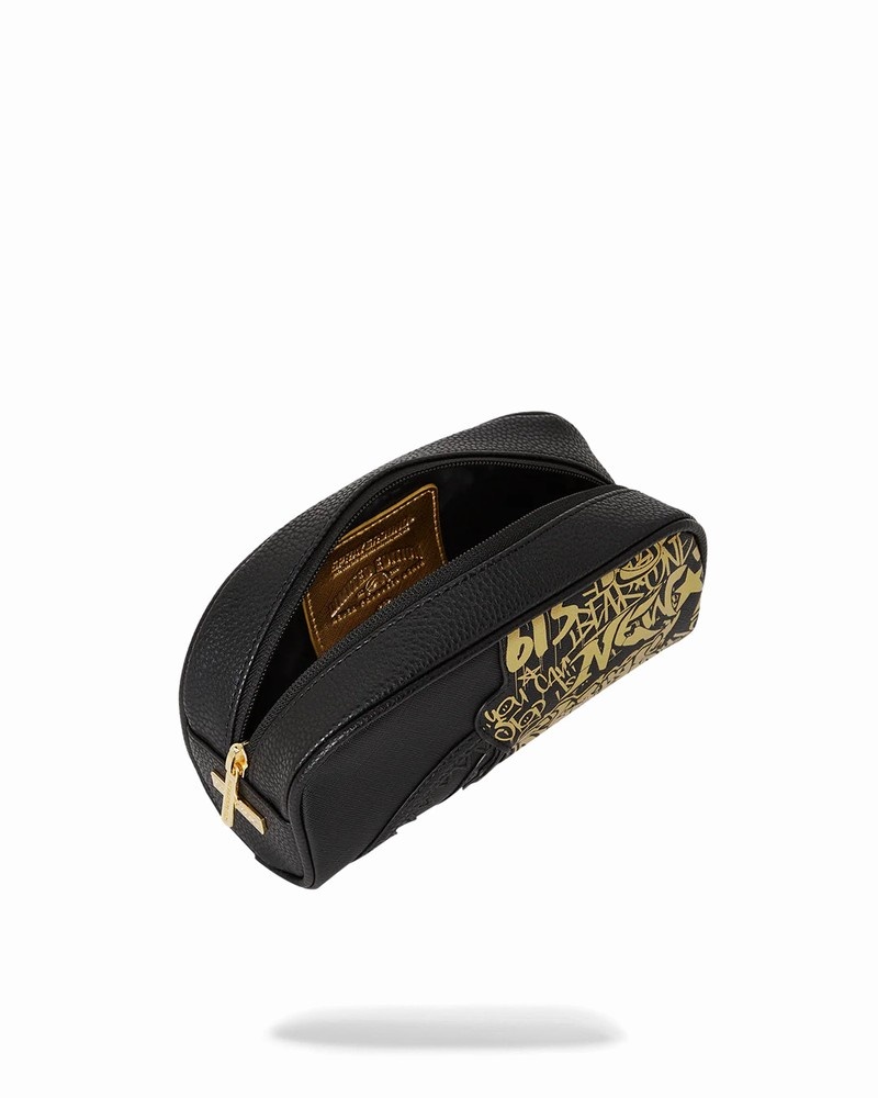 Black Sprayground Half Graff Gold Men's Pouches | 802734312