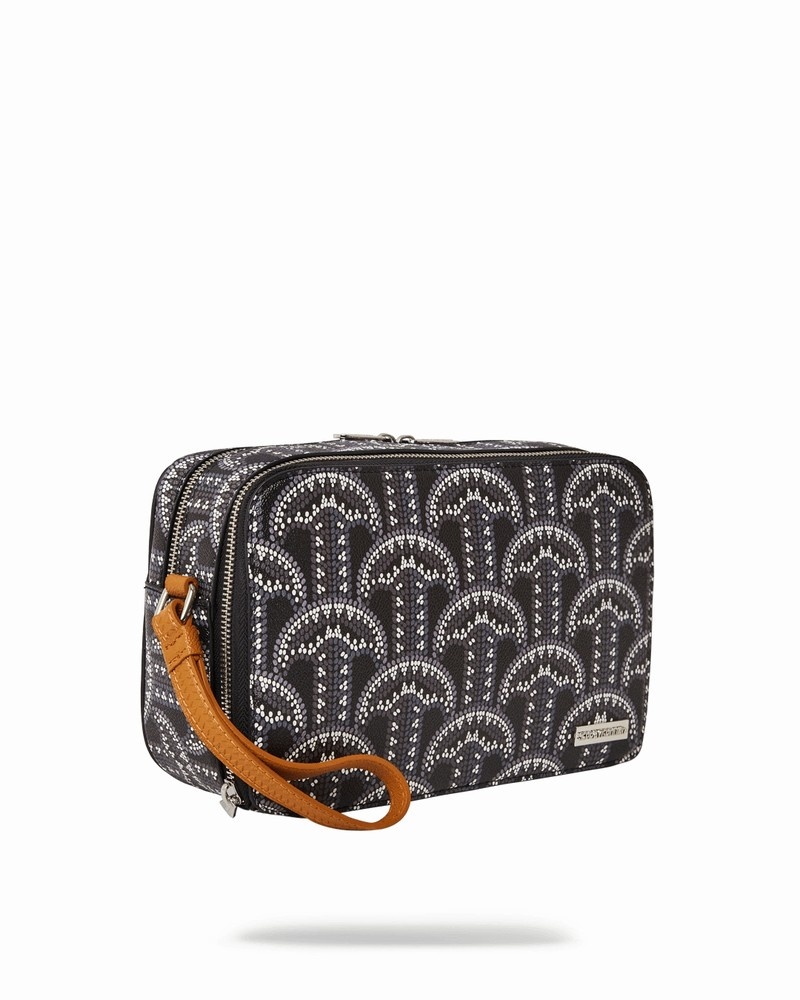Black Sprayground Illuchains Men's Toiletry Bags | 56721179